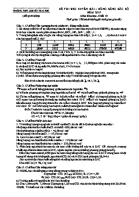 Đề thi học sinh giỏi duyên hải  Đồng bằng bắc bộ năm 2015 môn Hóa học khối 10 - Trường THPT chuyên Trần Phú